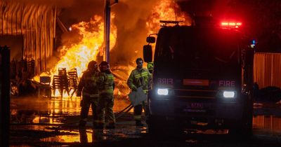 Wild footage shows inferno swallow industrial shed at Kurri Kurri