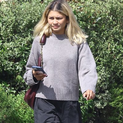 Zendaya Styles a $4,100 Loewe Bag With a Basic Sweater and Sneakers