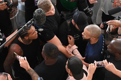 Chris Eubank Jr and Conor Benn separated by security as hotel run-in gets physical