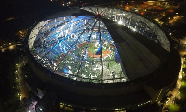 Hurricane Milton rips apart roof of Tampa Bay Rays’ Tropicana Field