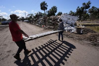 Anna Maria Island Debris Piles Remain Intact After Hurricane