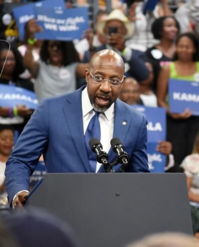 Sen. Warnock Urges Black Men To Support Harris Over Trump