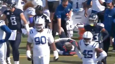 Titans-Colts Ballboy Carted Off After Collision With Will Levis