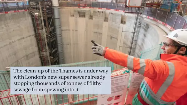 Thames clean-up under way as London’s £4.5bn super sewer opens with filthy spills already being stopped