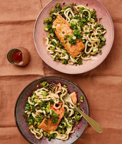 Rukmini Iyer’s quick and easy recipe for miso salmon noodles – recipe
