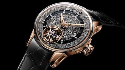 This unique Louis Moinet watch is a replica of the Aztec Sun Stone