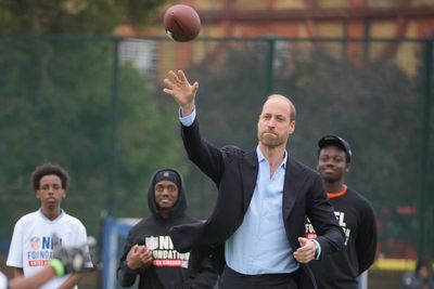 Royal arm: Prince William tries his hand at flag football in NFL event with kids in London