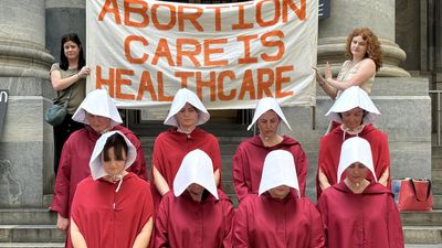 'Handmaids' protest ahead of abortion vote