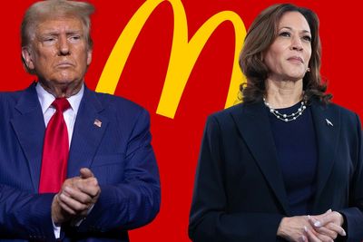 Trump can’t stop obsessing over Harris’s McDonald’s job. So now he’s off to work the fryer at the fast food joint