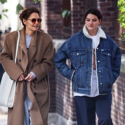 Katie Holmes and Suri Cruise Demonstrate How to Layer Fall Jackets, Two Ways