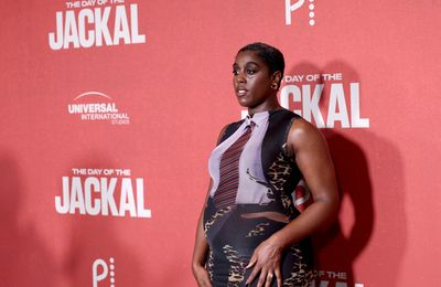 Lashana Lynch confirms pregnancy at The Day Of The Jackal premiere