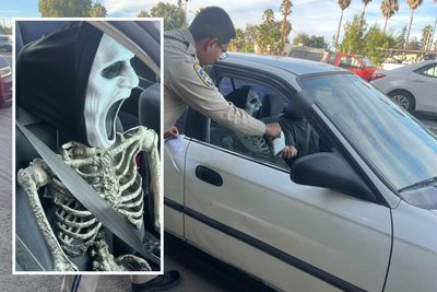 California Driver Caught Using Horrifying Halloween Decoration as Carpool Lane Companion