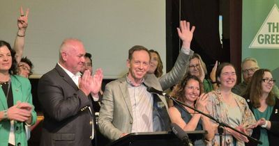 Rattenbury speaks to supporters on 'a mixed night' for the Greens