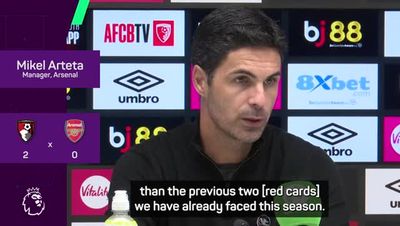 Mikel Arteta reacts to William Saliba red card as Arsenal boss issues new demand