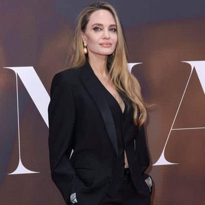 Angelina Jolie Shows Off Midriff in Elevated All-Black Suit