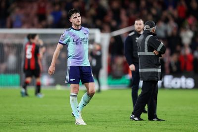 Declan Rice says 10-man Arsenal let standards slip after losing to Bournemouth