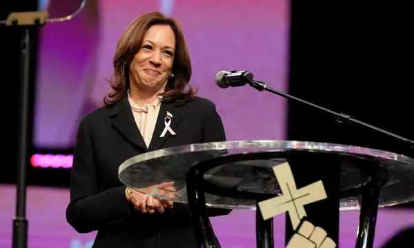 Kamala Harris visits church on birthday as Trump repeats ‘enemy within’ rhetoric