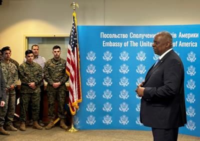 US Secretary Of Defense Visits Kyiv Amid Ukraine-Russia Tensions