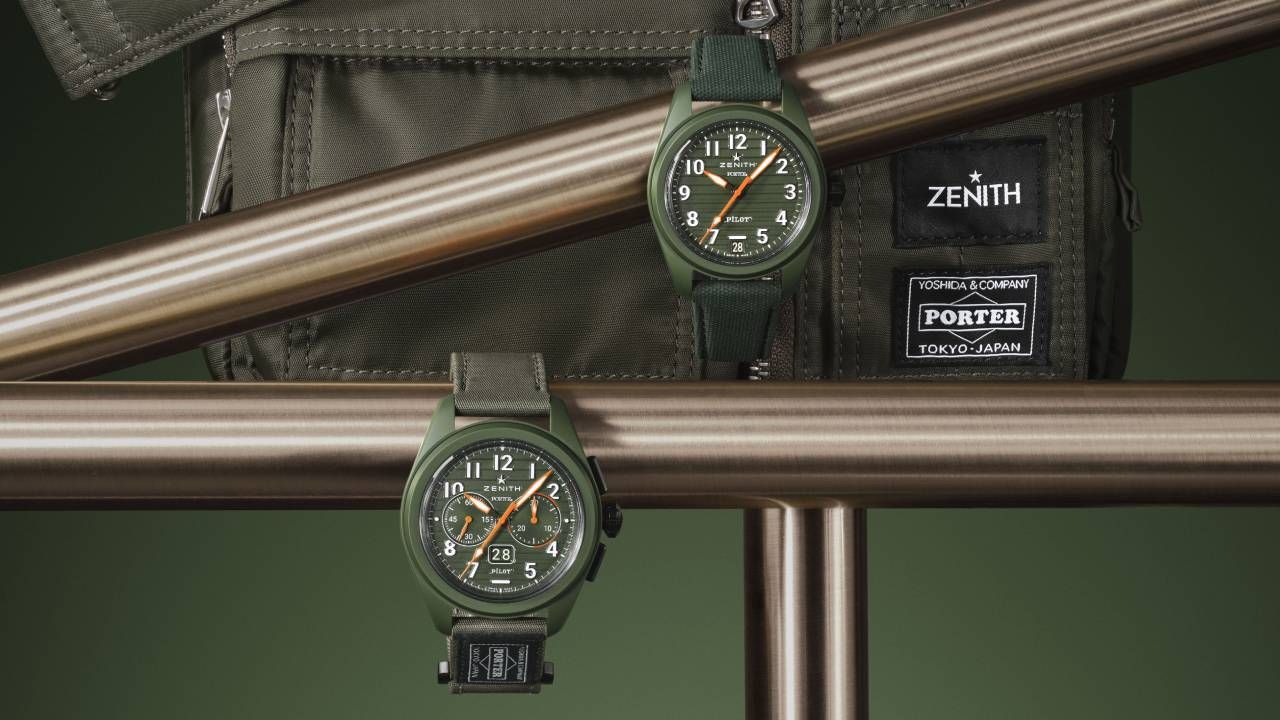 This Zenith x Porter PILOT chronograph watch is a…