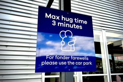 The time limit on airport hugs is everything wrong with modern life