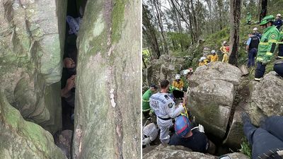 “Lucky” Woman Trapped Upside Down For 7 Hours Between Boulders After Trying To Recover Her Phone