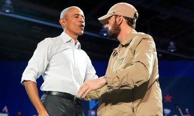 ‘There’s vomit on my sweater already!’ Barack Obama raps Eminem’s Lose Yourself at Detroit rally