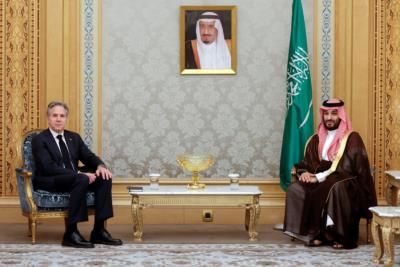 US Secretary Of State Discusses Middle East Conflicts With Saudi Crown Prince