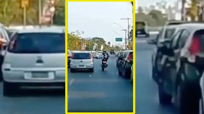 Motorcyclist Gets Instant Karma, Crashes After He Kicks Car Door