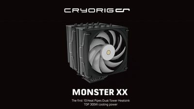 Cryorig launches its largest dual-tower CPU air cooler yet — Monster XX features 300W TDP capacity, ten heat pipes, and dual 120mm fans