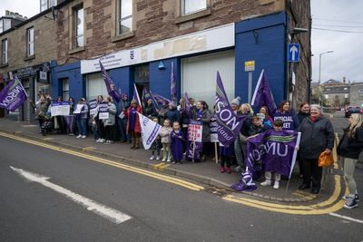 Swinney ‘deeply disappointed’ as striking union members protest outside office