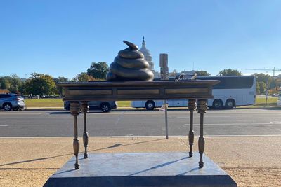 Poop-Shaped January 6 Memorial Erected Outside US Capitol to Honor 'Brave' Rioters Who Stormed Building to 'Urinate and Defecate'