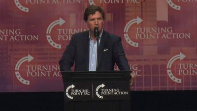 Tucker Carlson to join Trump for Halloween rally – after ‘creepy’ speech about ‘angry daddy’