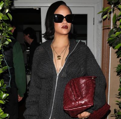 Rihanna Serves Some Leg in a See-Through Sweater Dress and Dominatrix Thigh-High Boots