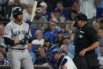 Who are the umpires for Dodgers-Yankees World Series Game 1?