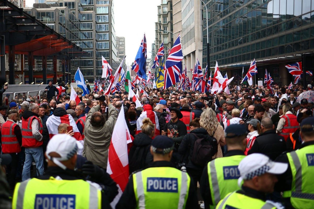 Thousands of far-right protesters rally in London as…