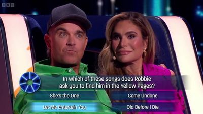 Awkward moment Robbie Williams forgets words to own song on Michael McIntyre’s The Wheel