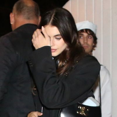 Is Kaia Gerber Hiding a Halloween Costume Under Her Chic Black Blazer?