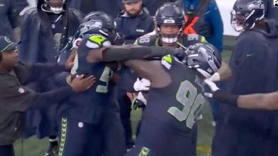 Seahawks Teammates Seen Fighting Each Other in Heated Sideline Moment vs. Bills