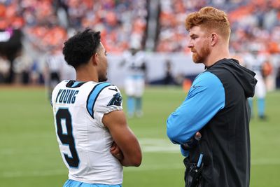 Dave Canales is asked who Panthers will start at QB in Week 9