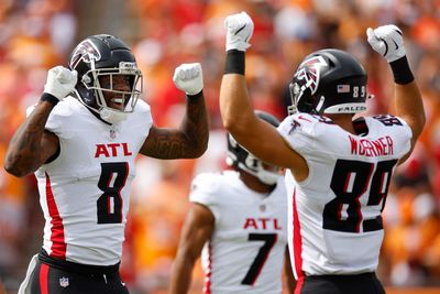 Rowdy Falcons locker room celebrates fifth win of the season