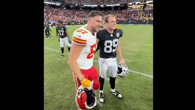 Mics Caught Travis Kelce’s Classy Message to Brock Bowers After Chiefs' Win