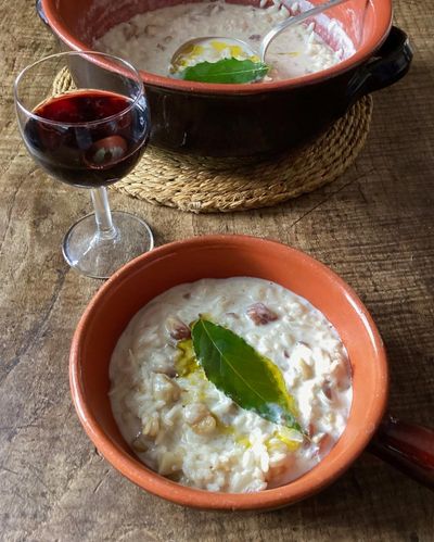 Rachel Roddy’s recipe for rice, chestnut, milk and bay soup