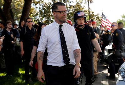 Proud Boys founder says ‘corrupt leftwing media’ should apologise for January 6 riot