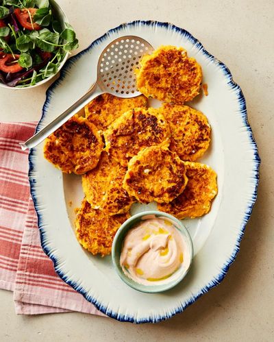 Rukmini Iyer’s quick and easy squash fritters with rosemary and feta – recipe