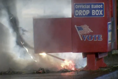 Burning Ballot Box Caught on Camera by TV Crew: 'We Don't Know How Many Ballots Were In This Box, But Obviously They Are Destroyed'