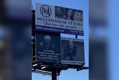 Billboard Showing Kamala Harris Engaging in Sex Act Erected by Pro-Trump Company in Ohio