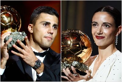 Rodri wins Ballon d’Or as Barcelona’s Aitana Bonmati claims Feminin award second year running