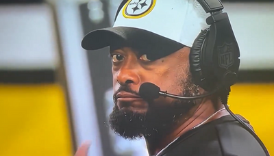 Mike Tomlin gave cameras a reaction straight out of The Office after a Russell Wilson deep ball