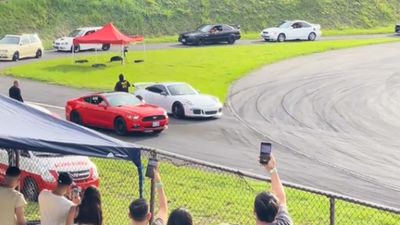 Mustang vs. Porsche 911 GT3 Drag Race: Guess Which Car Crashes