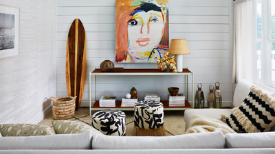 Explore an interior designer's chic yet cozy beach cottage that's a lesson in sustainable design